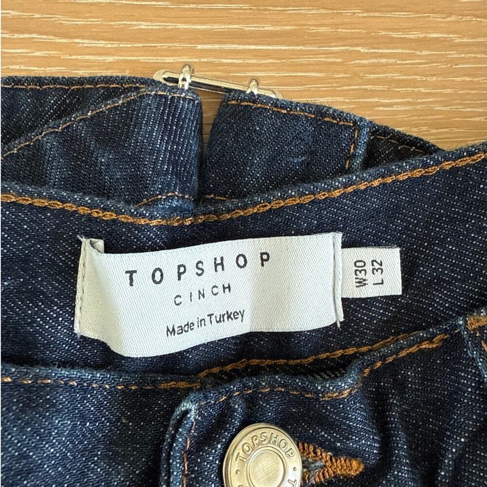 Topshop Jeans Cinch Low Rise Size 30 x 32 Blue - Picture 3 of 5